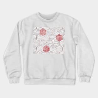 Rosa marble hexagons Crewneck Sweatshirt